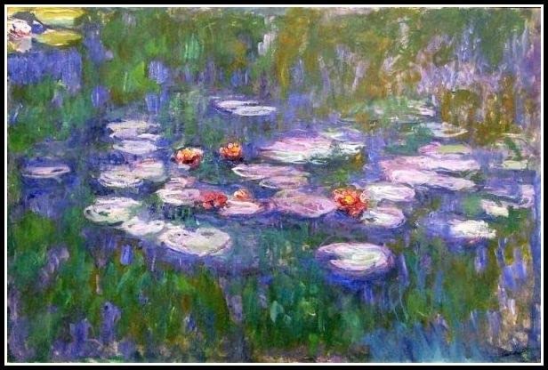 Amazon | クロード・モネによる睡蓮の夜の効果絵画﹣フルラウンド